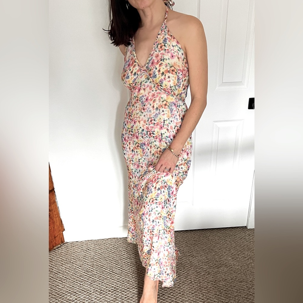 Yumi Kim Sasha Silk Summer Maxi Halter Dress